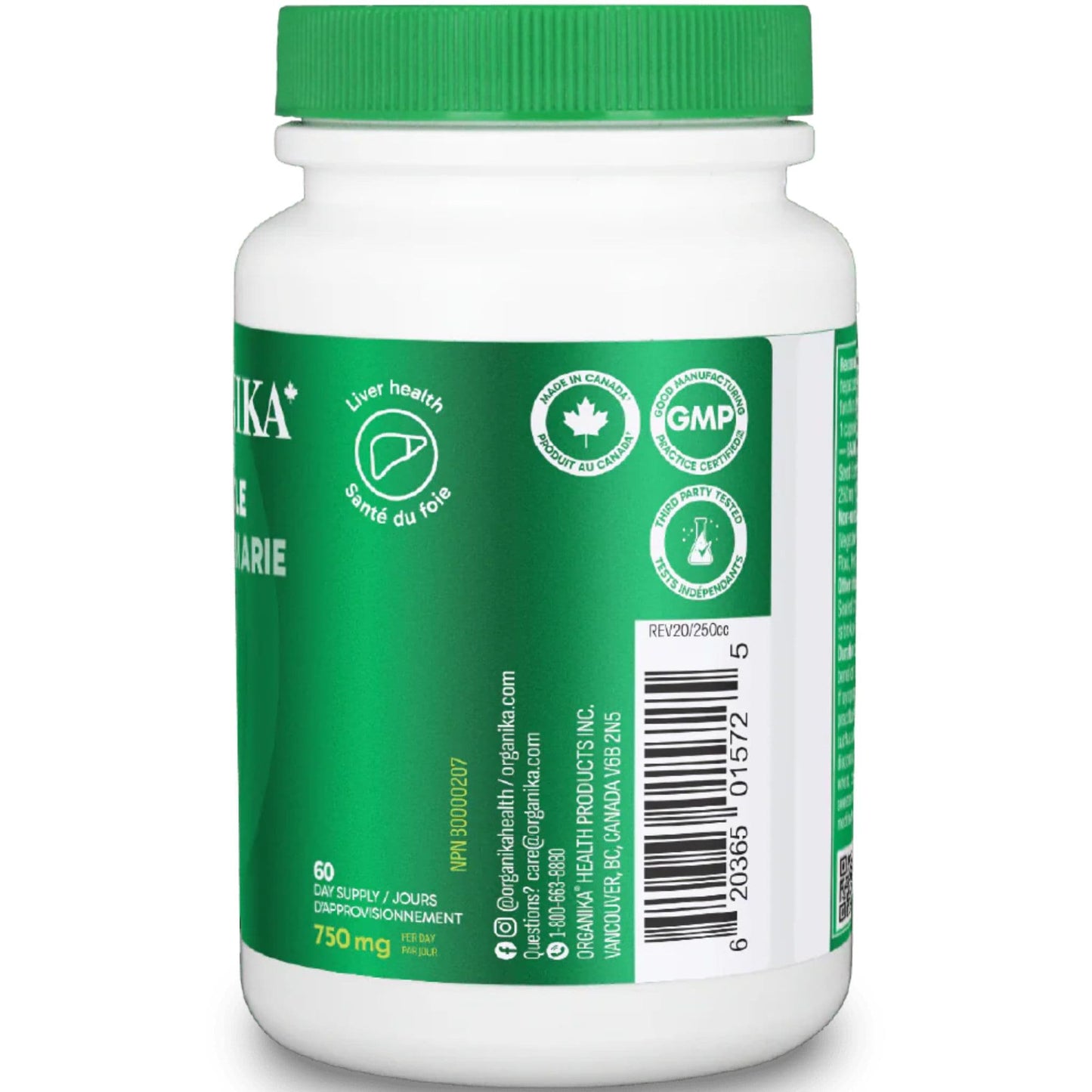 180 Vegetarian Capsules | Organika Milk Thistle