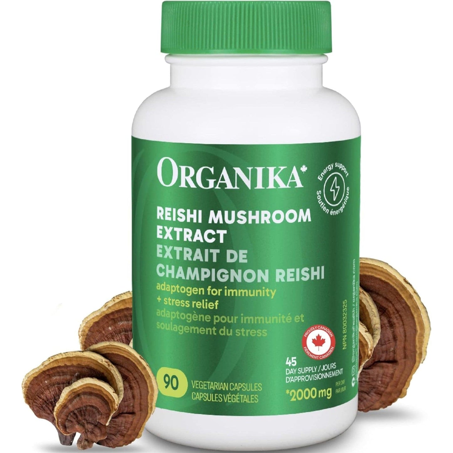 90 Vegetarian Capsules | Organika Reishi Mushroom Extract