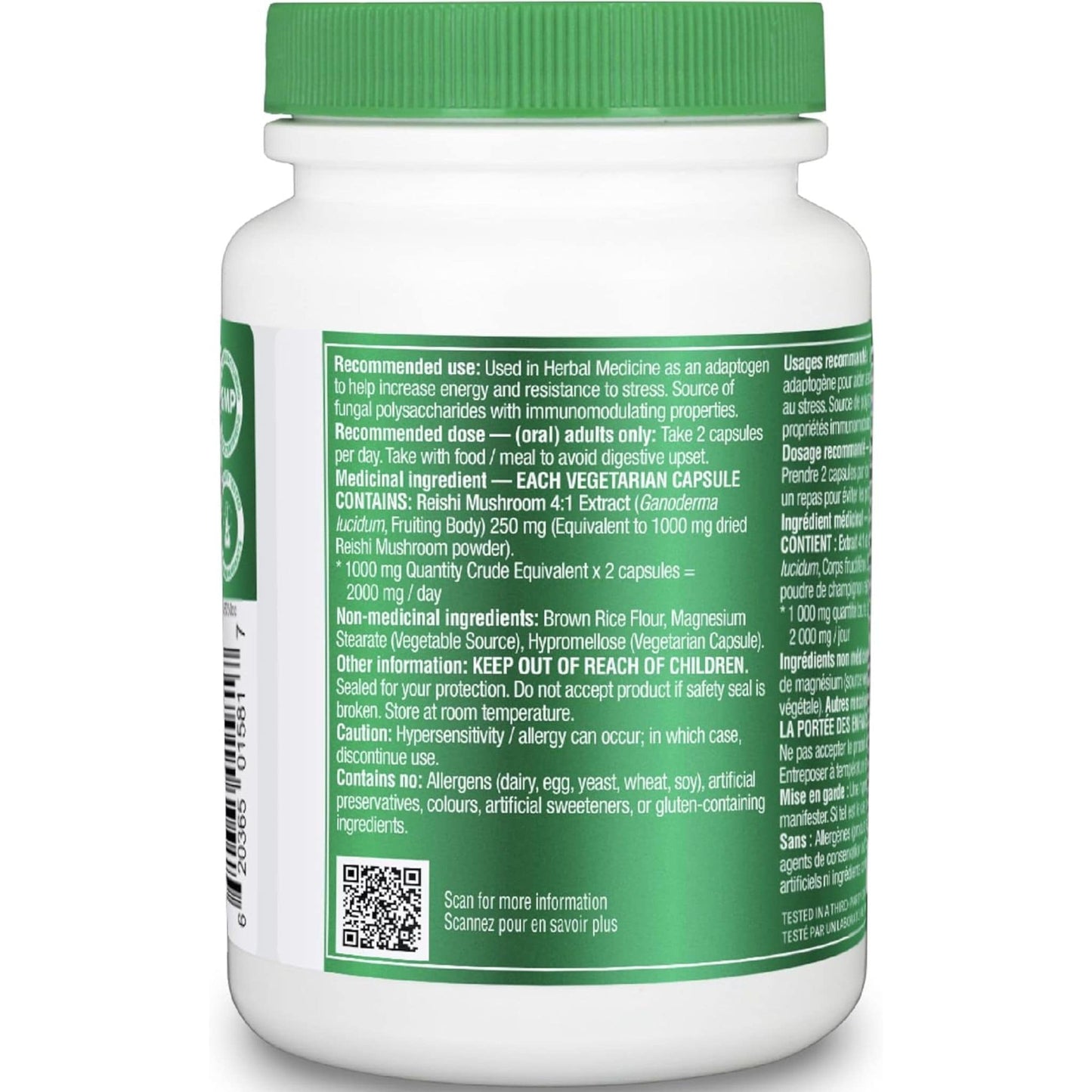 90 Vegetarian Capsules | Organika Reishi Mushroom Extract