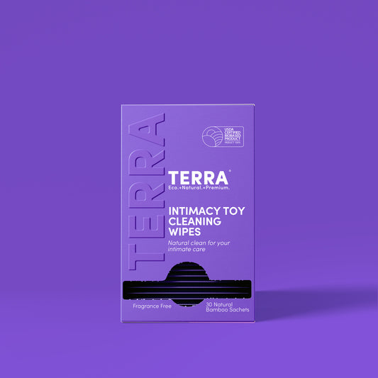 Terra Intimate Toy Cleaning Wipes, Individually Wrapped Wipes for Body-Safe Toys, 30 Count