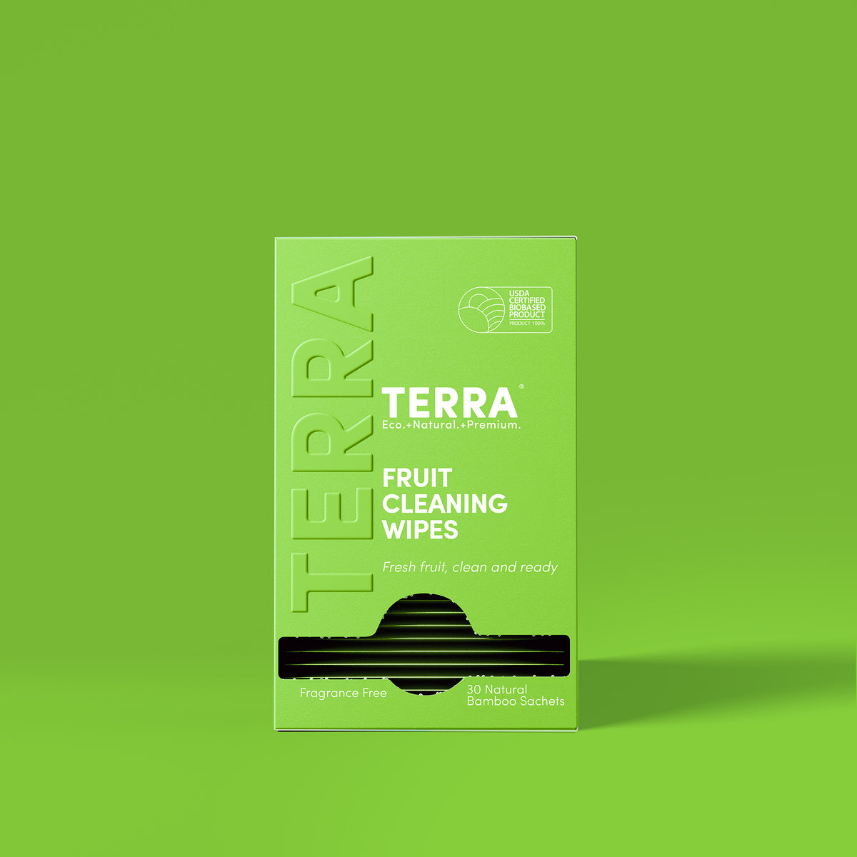 Terra Fruit Cleaning Wipes for Fruit and Vegetable Skins, Fragrance-Free with Citric Acid and Sea Salt, 30 Count