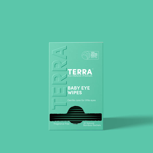 Terra Baby Eye Wipes, Fragrance-Free Saline Wipes for the Skin Around Baby's Eyes, 30 Count