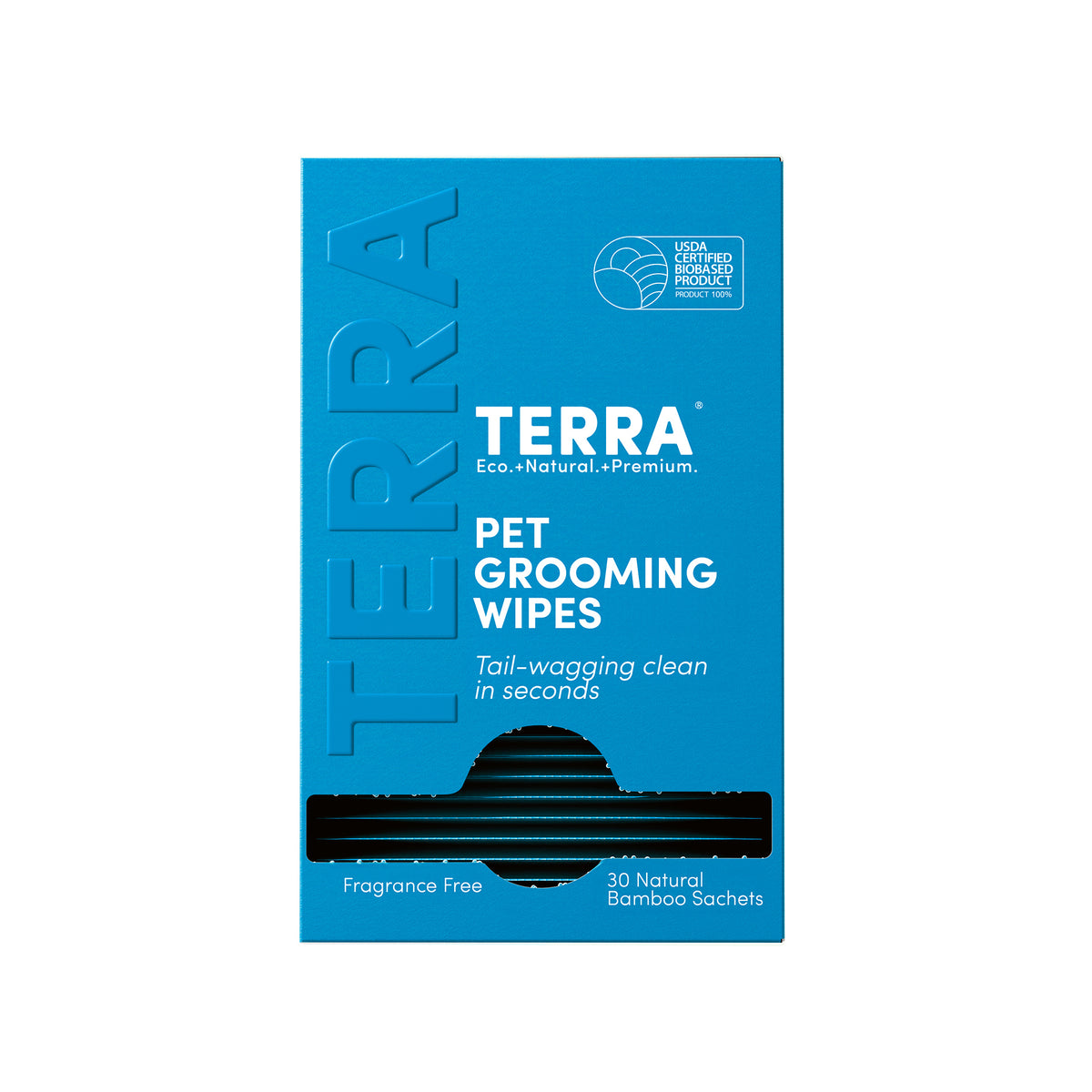 Terra Pet Grooming Wipes for Dogs and Cats with Oat, Coconut Oil, Sweet Almond Oil and Manuka Honey, 30 Count