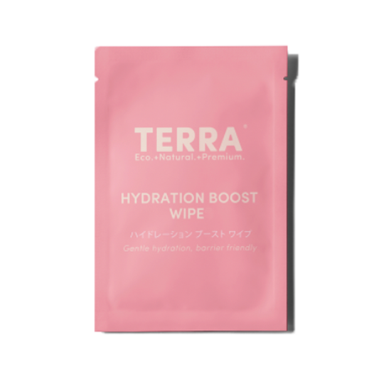 Terra Hydration Boost Wipes with Hyaluronic Acid, Sodium PCA, Panthenol and Oat, 30 Single Sachets