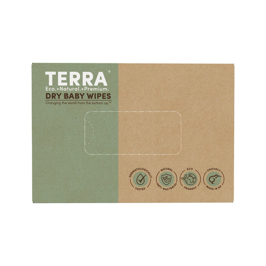Terra Dry Wipes, Unscented Bamboo Fibre Wipes for Baby and Everyday Use, 48 Wipes