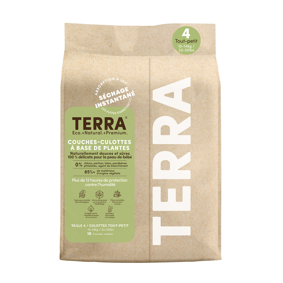 Terra Bamboo Training Pants, Pull-Up Style with Tear-Away Sides and Wetness Indicator, Size 4 Toddler to Size 6 Junior - Size 4 Toddler, 16 Count
