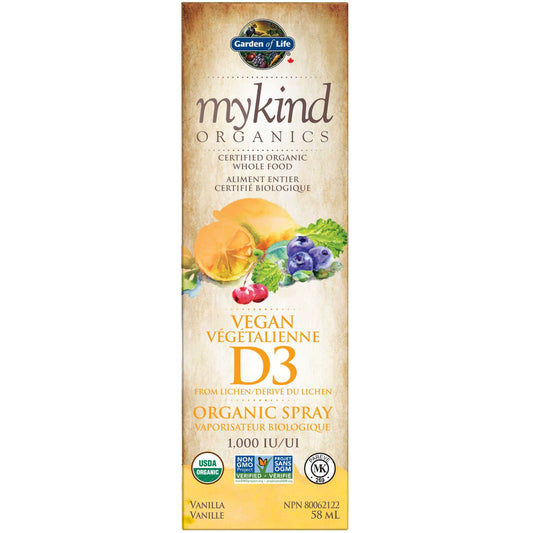 Vanilla 58 mL | Garden of Life MyKind Organics Vegan D3 Organic Spray // Vanilla flavour