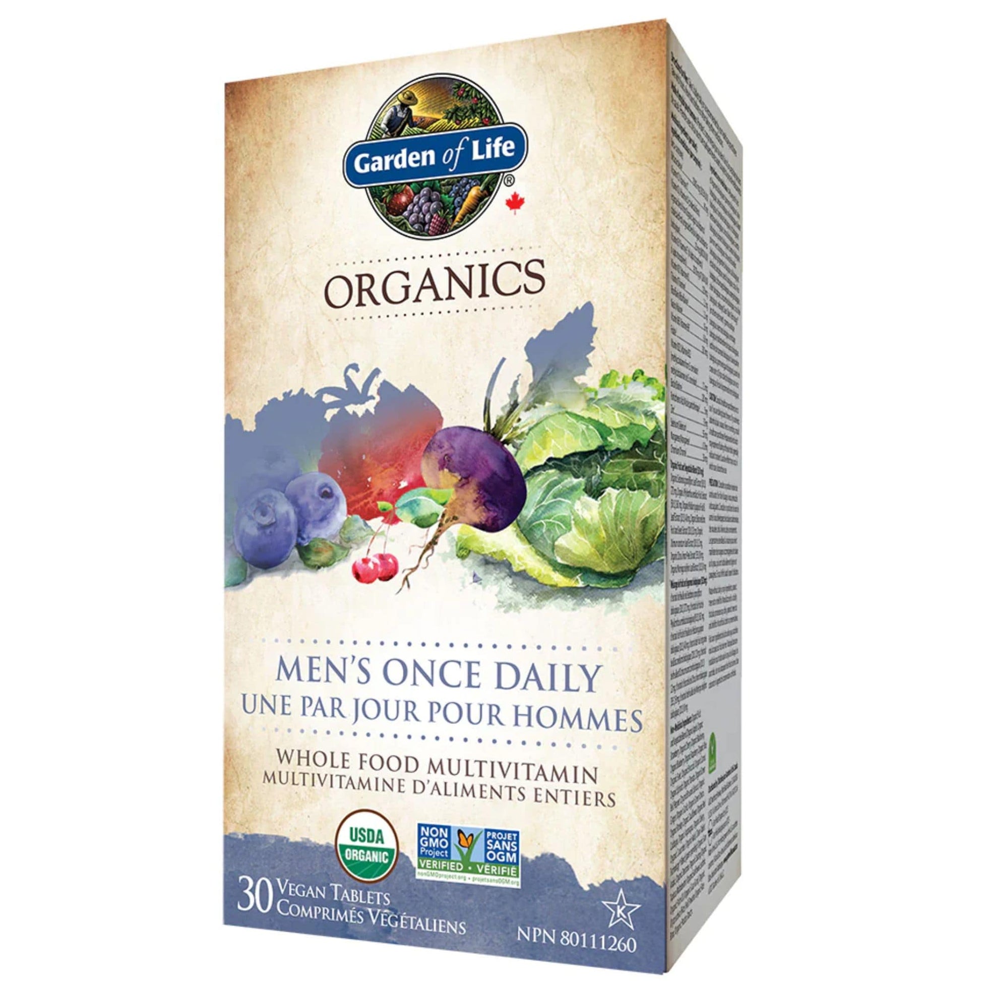 30 Vegan Tablets | Garden of Life Mykind Organics Mens Once Daily Multivitamin