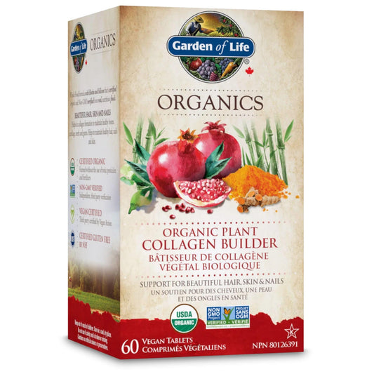 Garden of Life Organics Organic Plant Collagen Builder, 60 Vegan Tablets