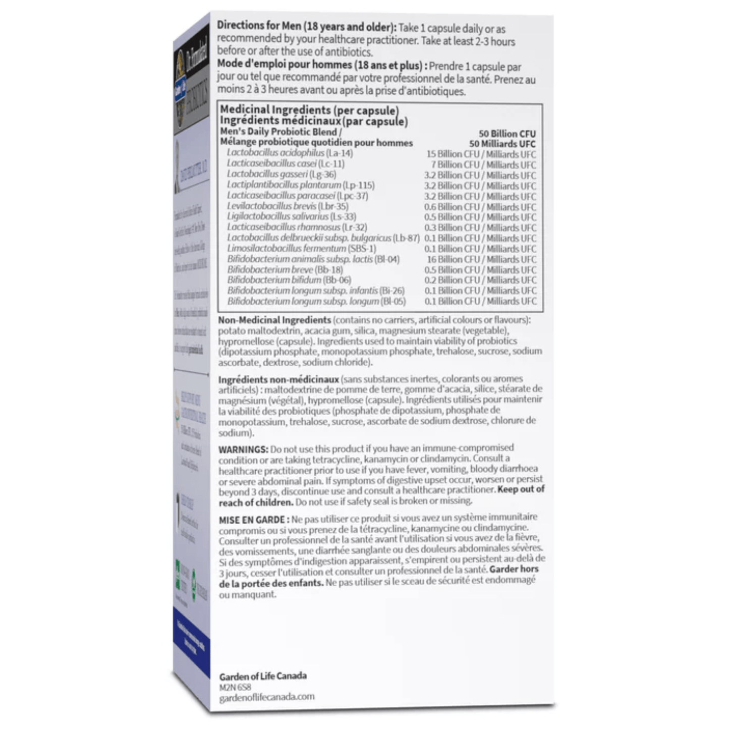 Garden of Life Dr. Formulated Probiotics Once Daily Men's, 50 Billion (Shelf Stable), 30 Vcaps