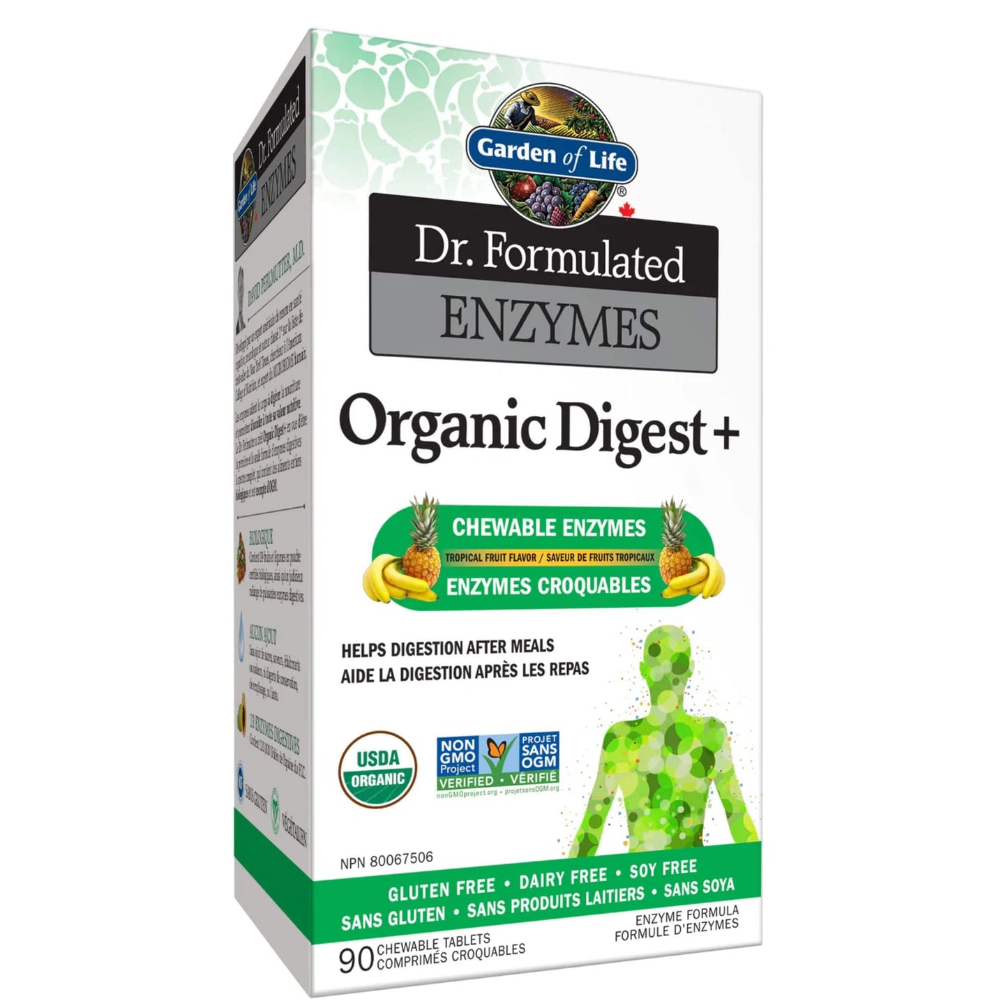 Garden of Life Dr. Formulated Enzymes Organic Digest+, 90 Chewable Tablets