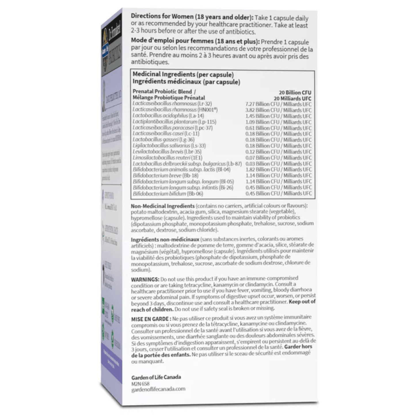 Garden of Life Dr. Formulated Probiotics, Once Daily Prenatal 20 Billion Shelf Stable