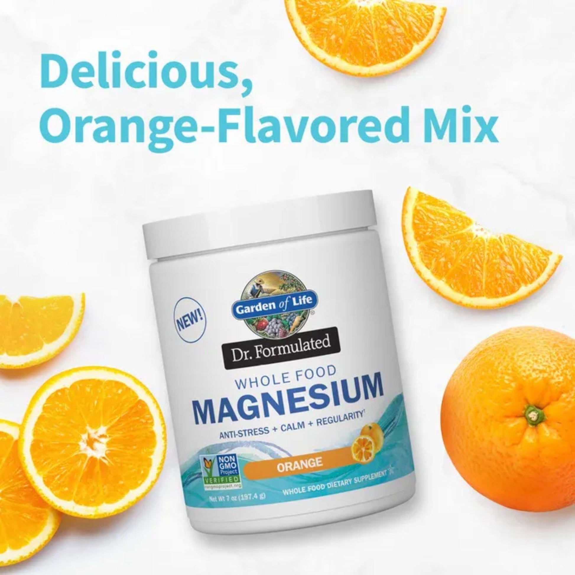 Orange (419.5g/85 Servings) | Garden of Life Dr. Formulated Whole Food Magnesium Orange