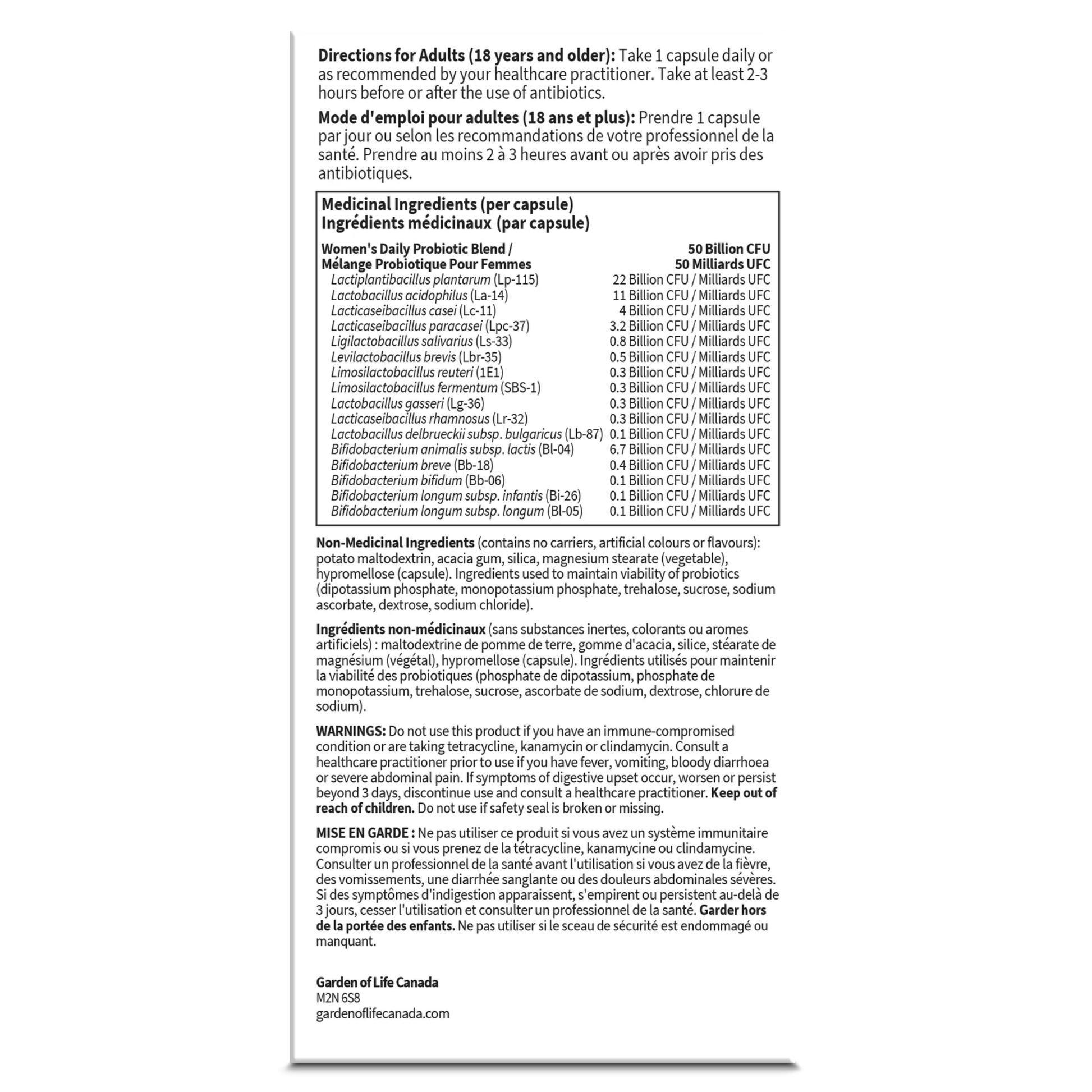 30 Vegetable Capsules | Garden of Life Dr. Formulated Probiotics Once Daily Women