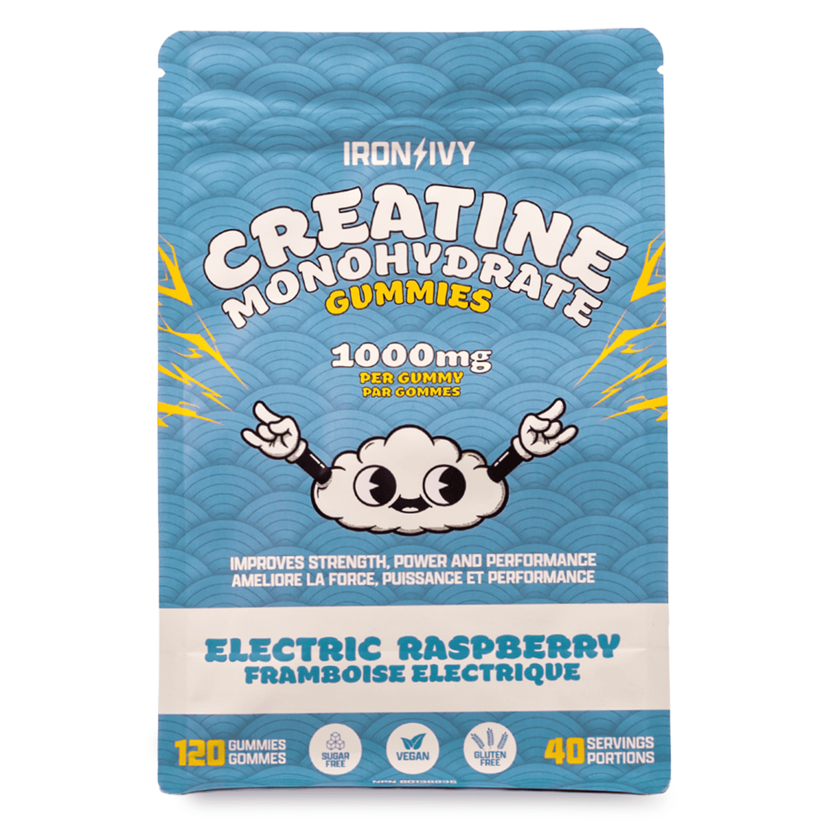120 Gummies Electric Raspberry Flavour | Iron & Ivy Creatine Gummies 