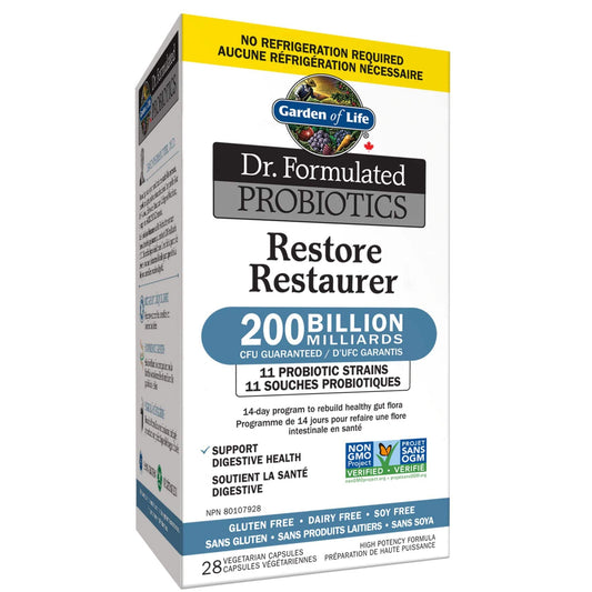 28 Vegetable Capsules | Garden of Life Dr. Formaulted Probiotics Restore