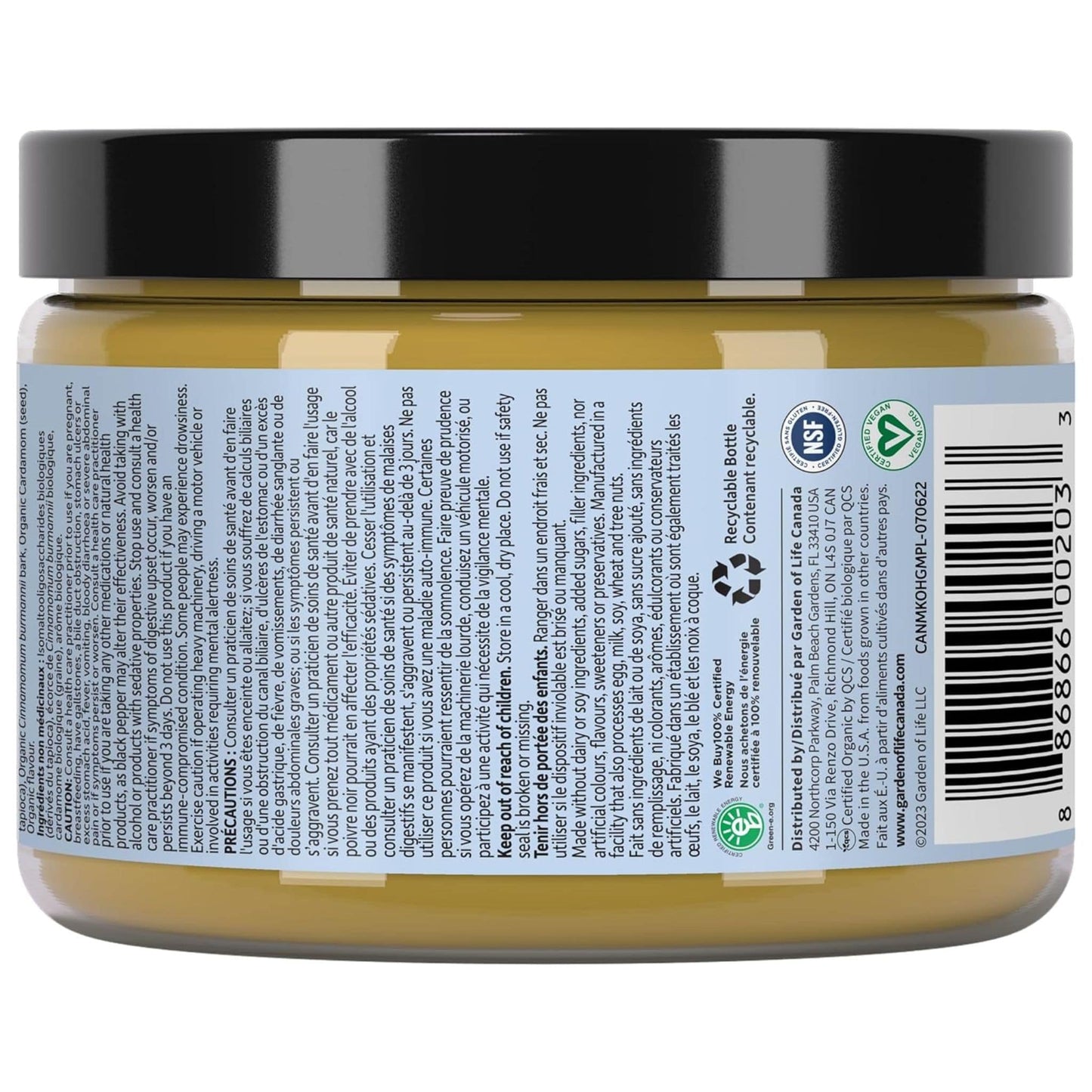 Fermented Organic Turmeric with Ginger and Black Pepper, 105g | Garden of Life Organics Golden Milk