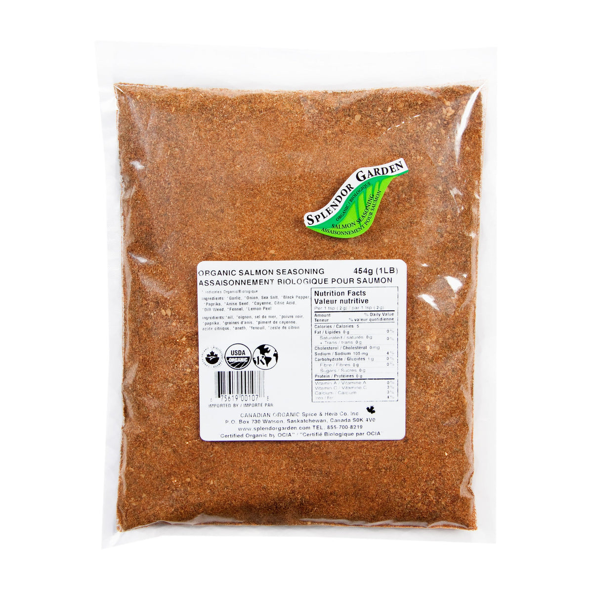 Splendor Garden Organic Salmon Seasoning, 454g Bulk Bag