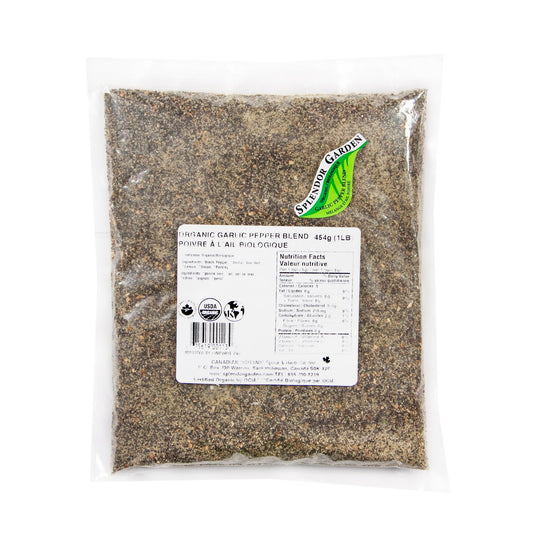 Splendor Garden Organic Garlic Pepper Blend, 454g Bulk Bag
