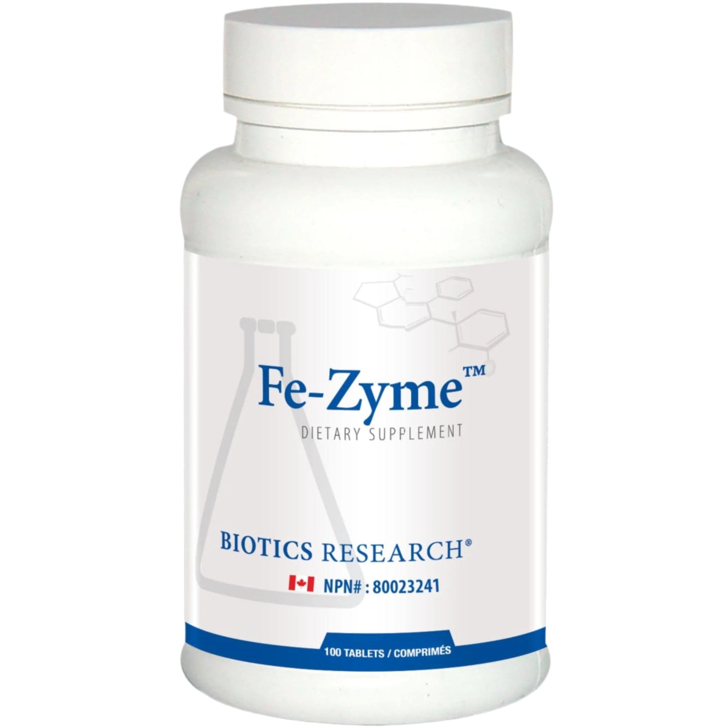 100 Tablets | Biotics Research Fe-Zyme (Ferrous Gluconate)