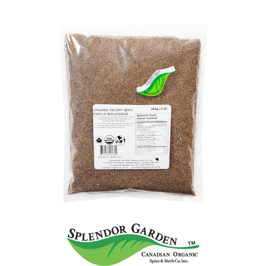 Splendor Garden Organic Celery Seed, Whole, 454g Bulk Bag
