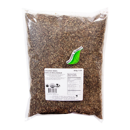 Splendor Garden Organic Basil, Dried Leaf, 454g Bulk Bag