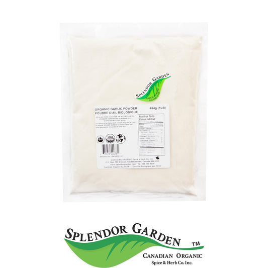 Splendor Garden Organic Garlic Powder, Ground, 454g Bulk Bag