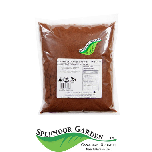 Splendor Garden Organic Star Anise, Ground, 454g Bulk Bag