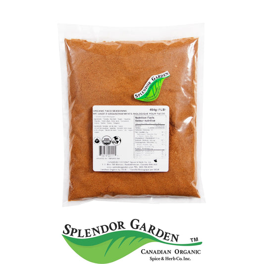 Splendor Garden Organic Taco Seasoning, Seasoning Blend, 454g Bulk Bag