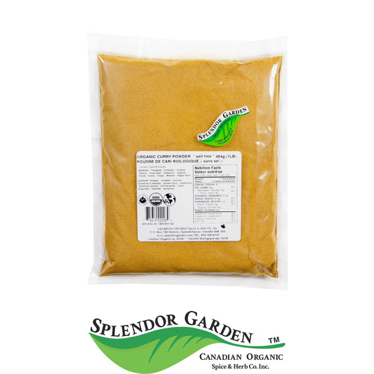 Splendor Garden Organic Curry Powder, Salt-Free Spice Blend, 454g Bulk Bag