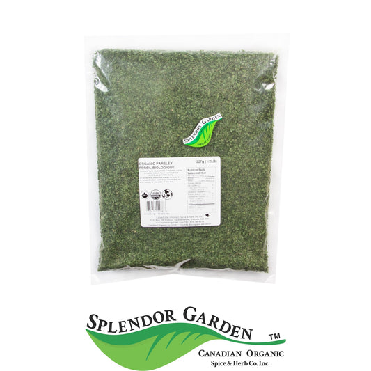 Splendor Garden Organic Parsley, Dried Flakes, 227g Bulk Bag