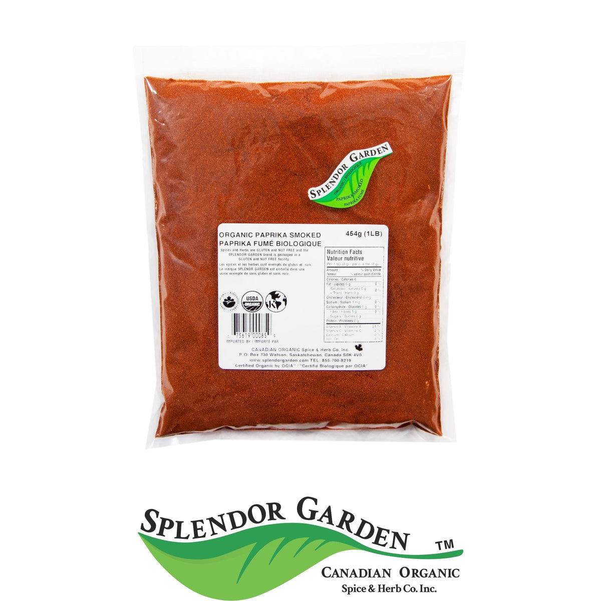 Splendor Garden Organic Smoked Paprika, Ground, 454g Bulk Bag