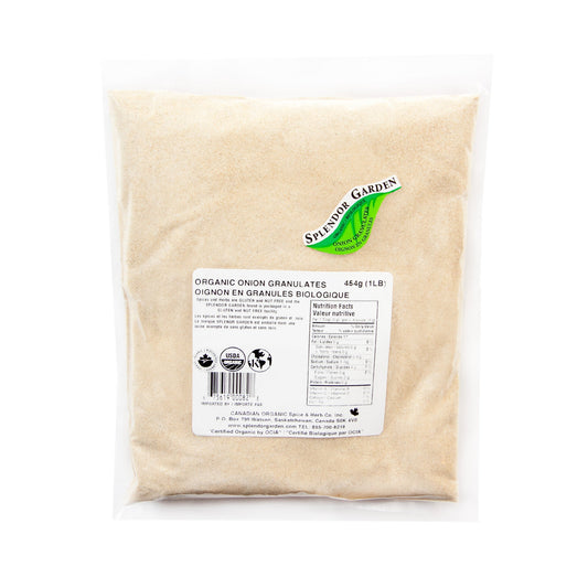 Splendor Garden Organic Onion, Granulated, 454g Bulk Bag