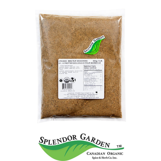 Splendor Garden Organic BBQ Rub, Seasoning Blend, 454g Bulk Bag
