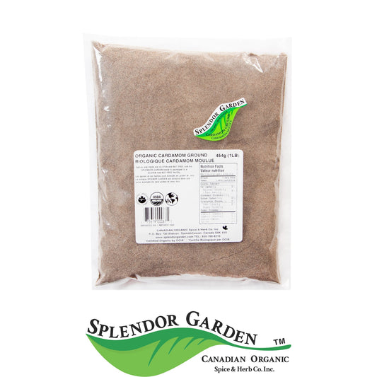 Splendor Garden Organic Cardamom, Ground, 454g Bulk Bag