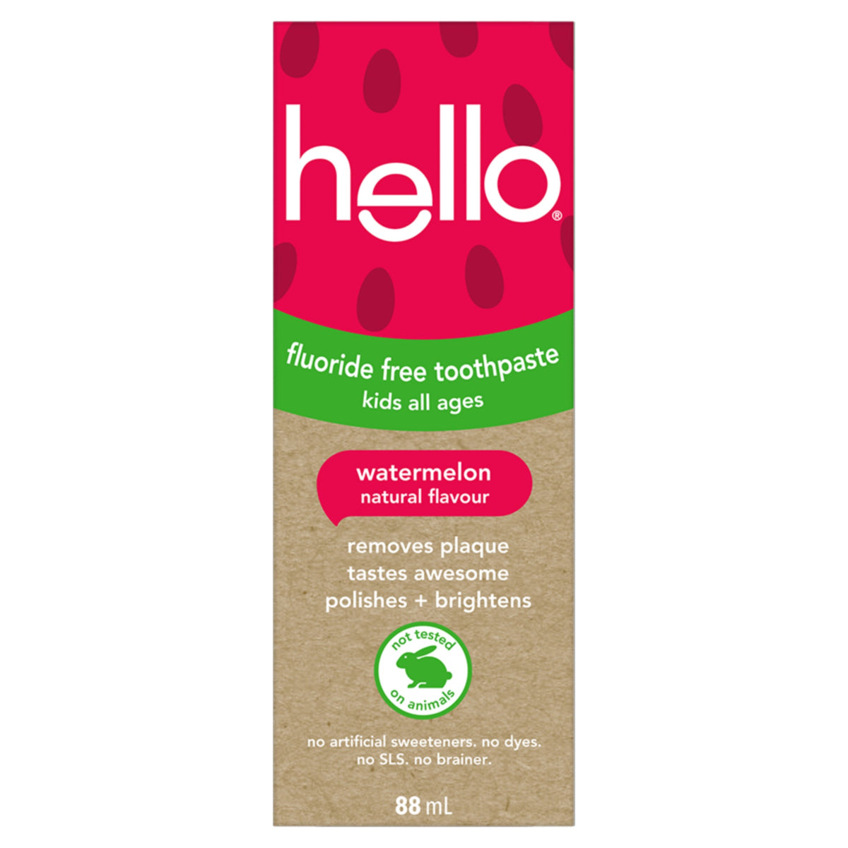 Hello Kids Toothpaste, Watermelon (Fluoride-Free)
