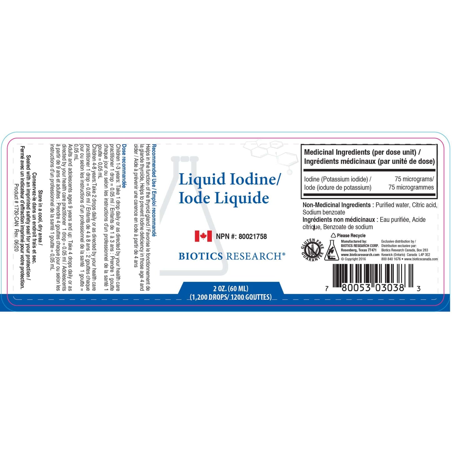 60mL | Biotics Research Liquid Iodine