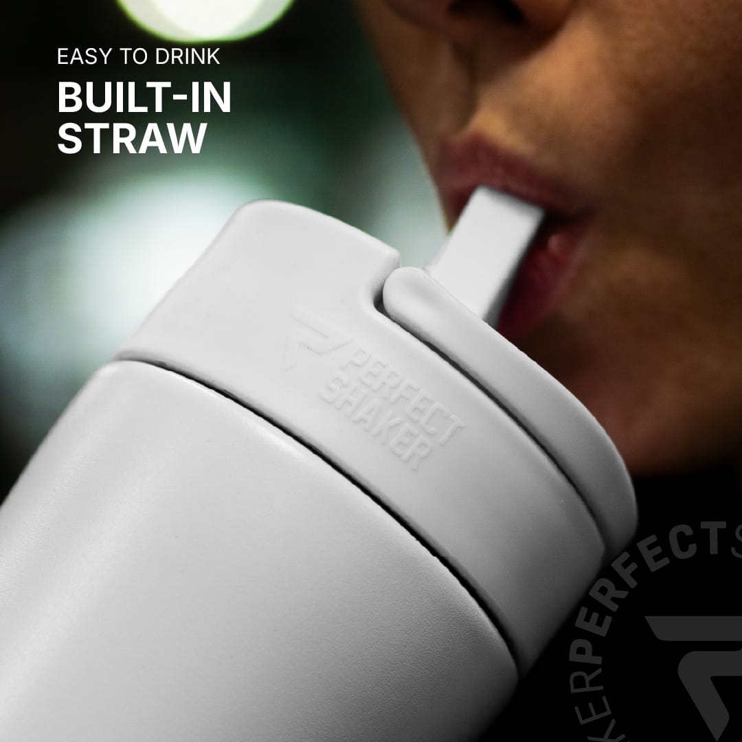 PerfectShaker LUMA Stainless Steel Shaker Cup with Straw, Double Wall Insulated Cold 12+ Hours, Leak-Proof and Dishwasher Safe, 650ml