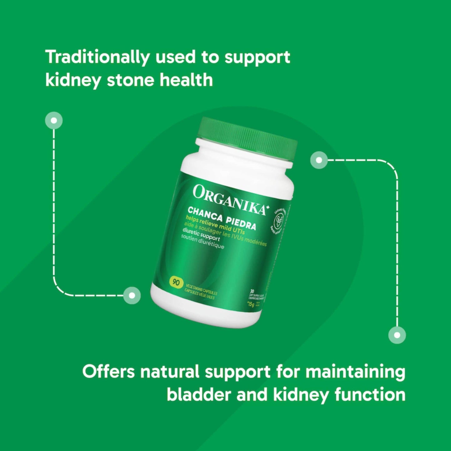 90 Vegetarian Capsules | Organika Chanca Piedra