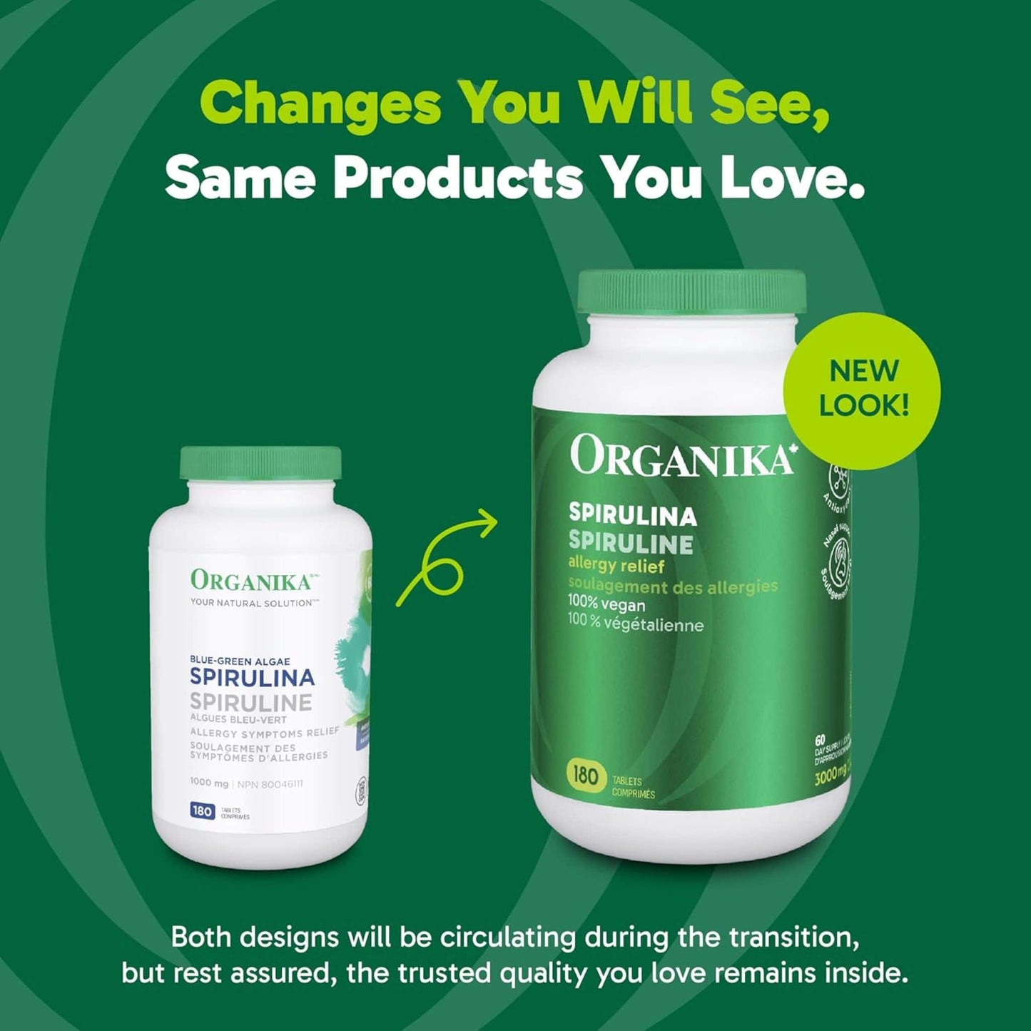 180 Tablets | Organika Spirulina 3000 mg