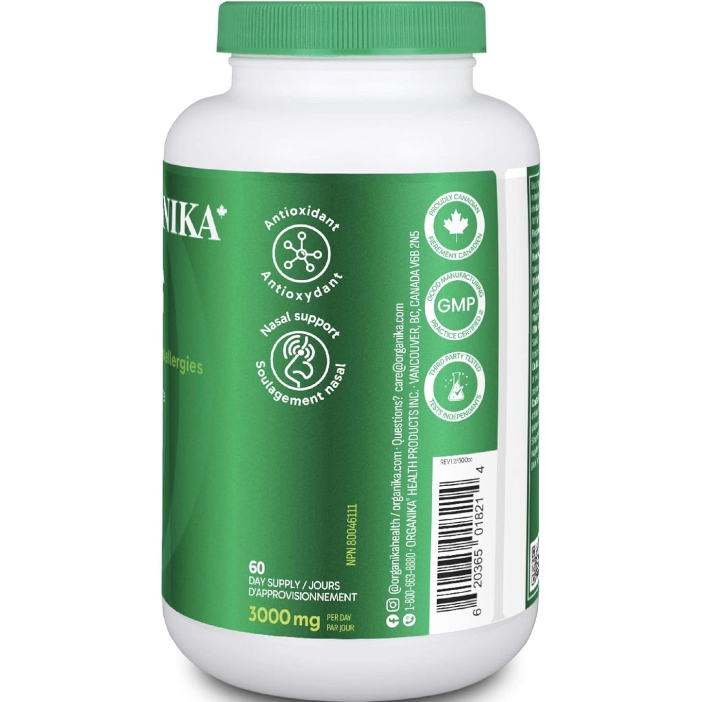 180 Tablets | Organika Spirulina 3000 mg
