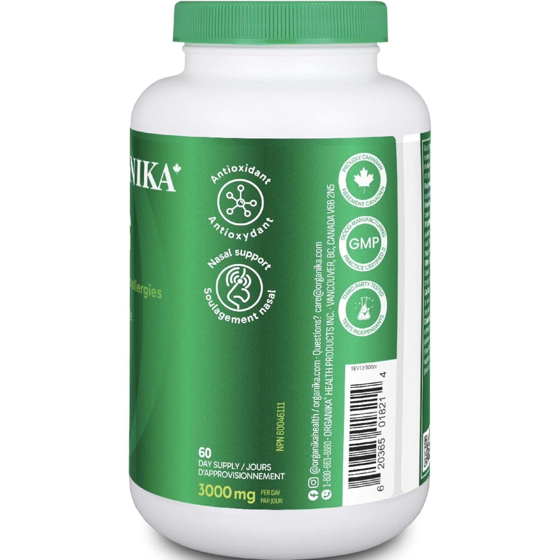 180 Tablets | Organika Spirulina 3000 mg