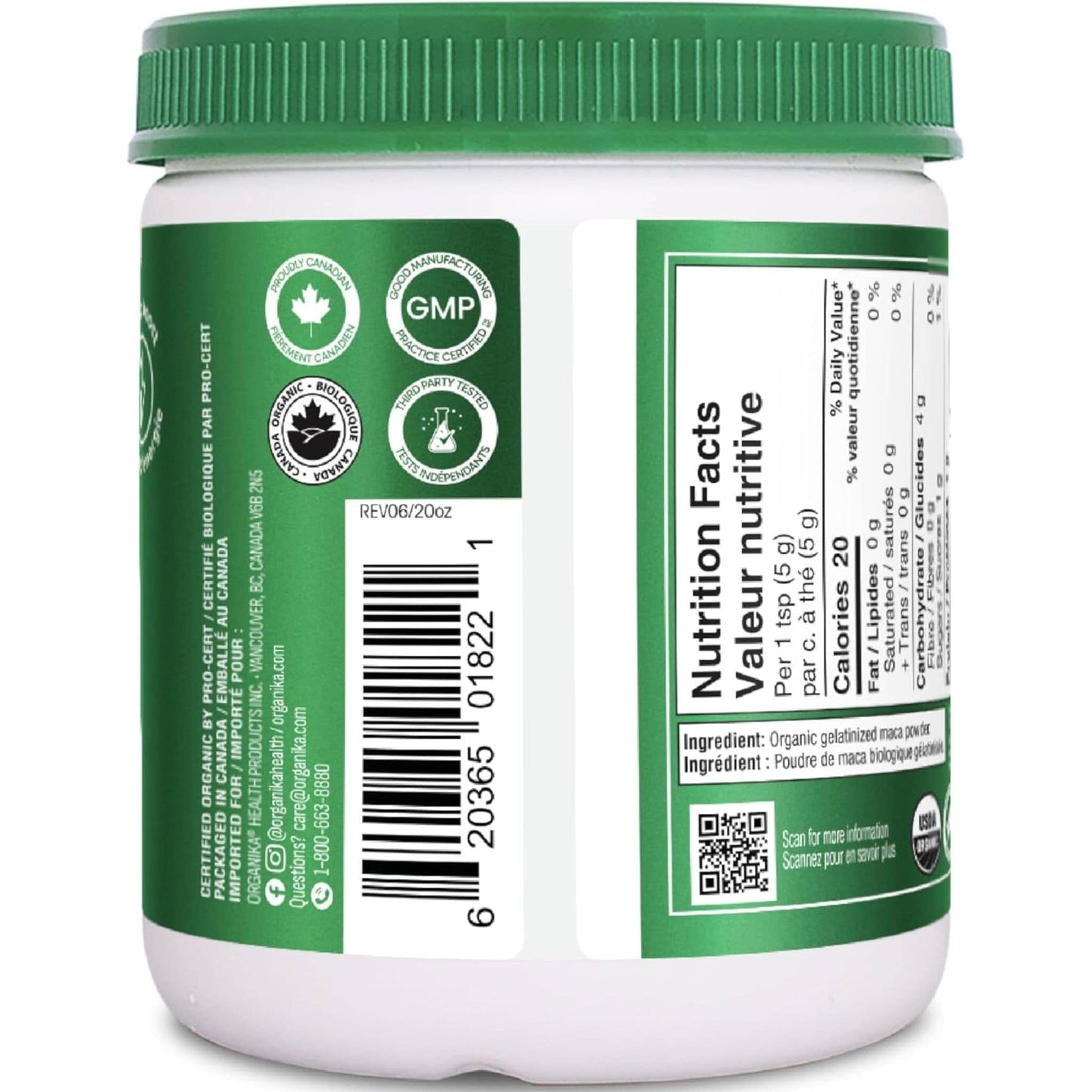 Unflavoured, 200g | Organika Organic Maca Powder