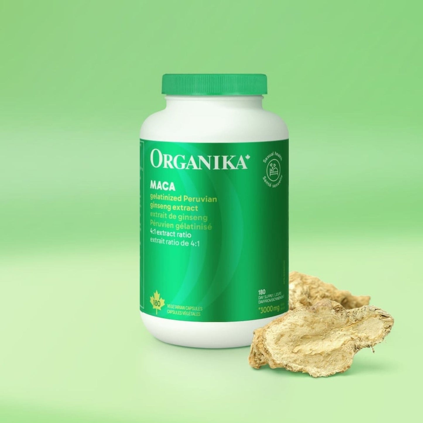 180 Vegetarian Capsules | Organika MACA 3000 mg