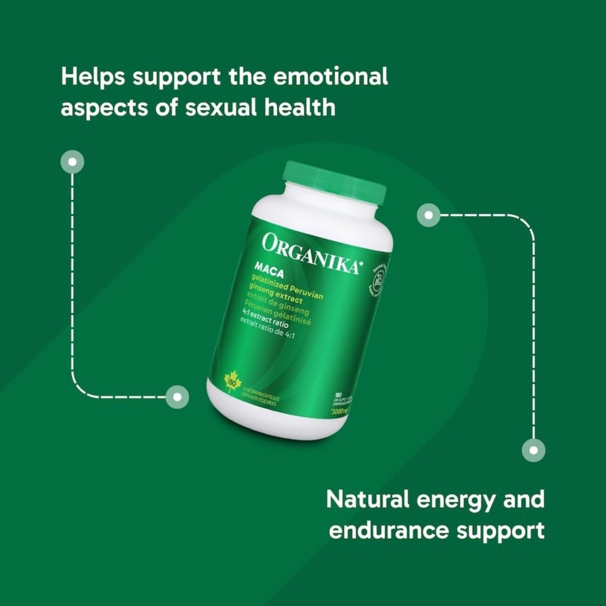 180 Vegetarian Capsules | Organika MACA 3000 mg