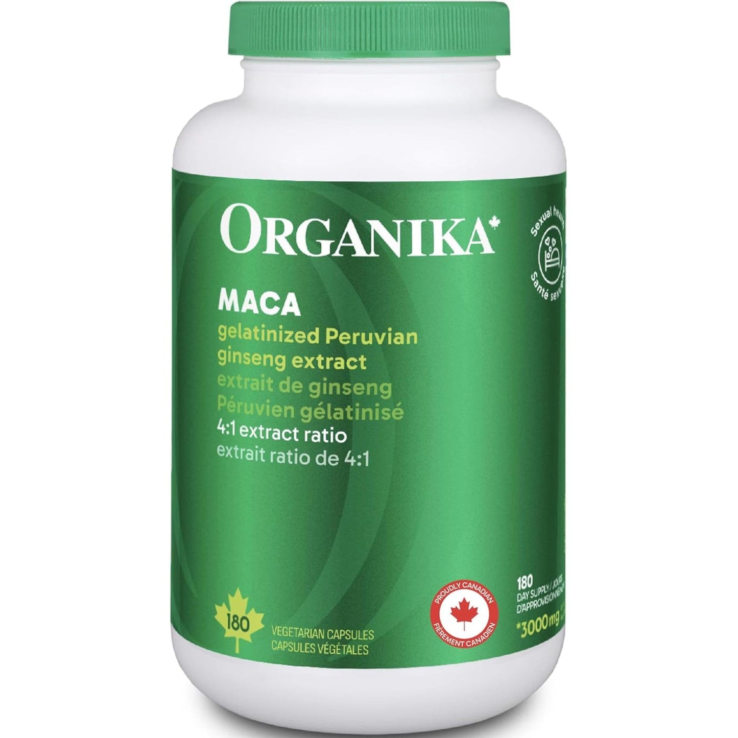 180 Vegetarian Capsules | Organika MACA 3000 mg