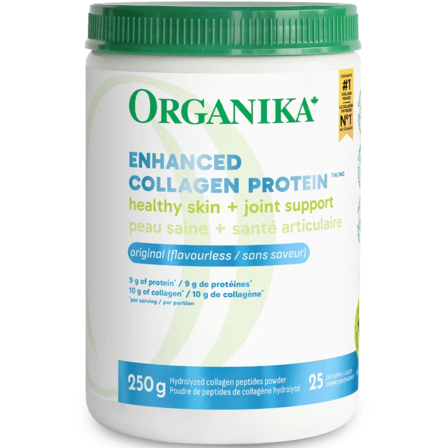 Organika Enhanced Collagen Powder (100% flavourless hydrolyzed collagen peptides), 250-500g