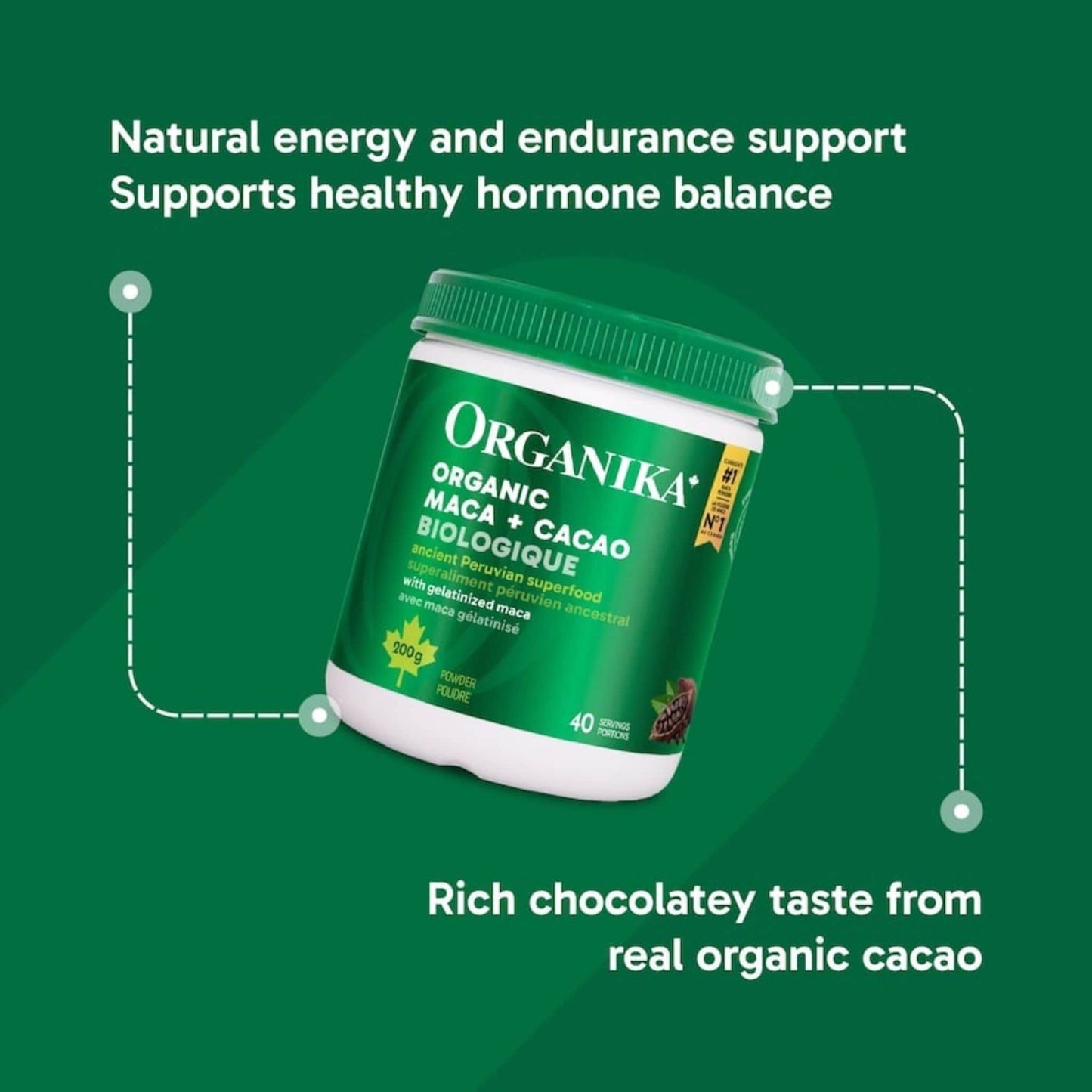 200g | Organika Organic Maca + Cacao Powder