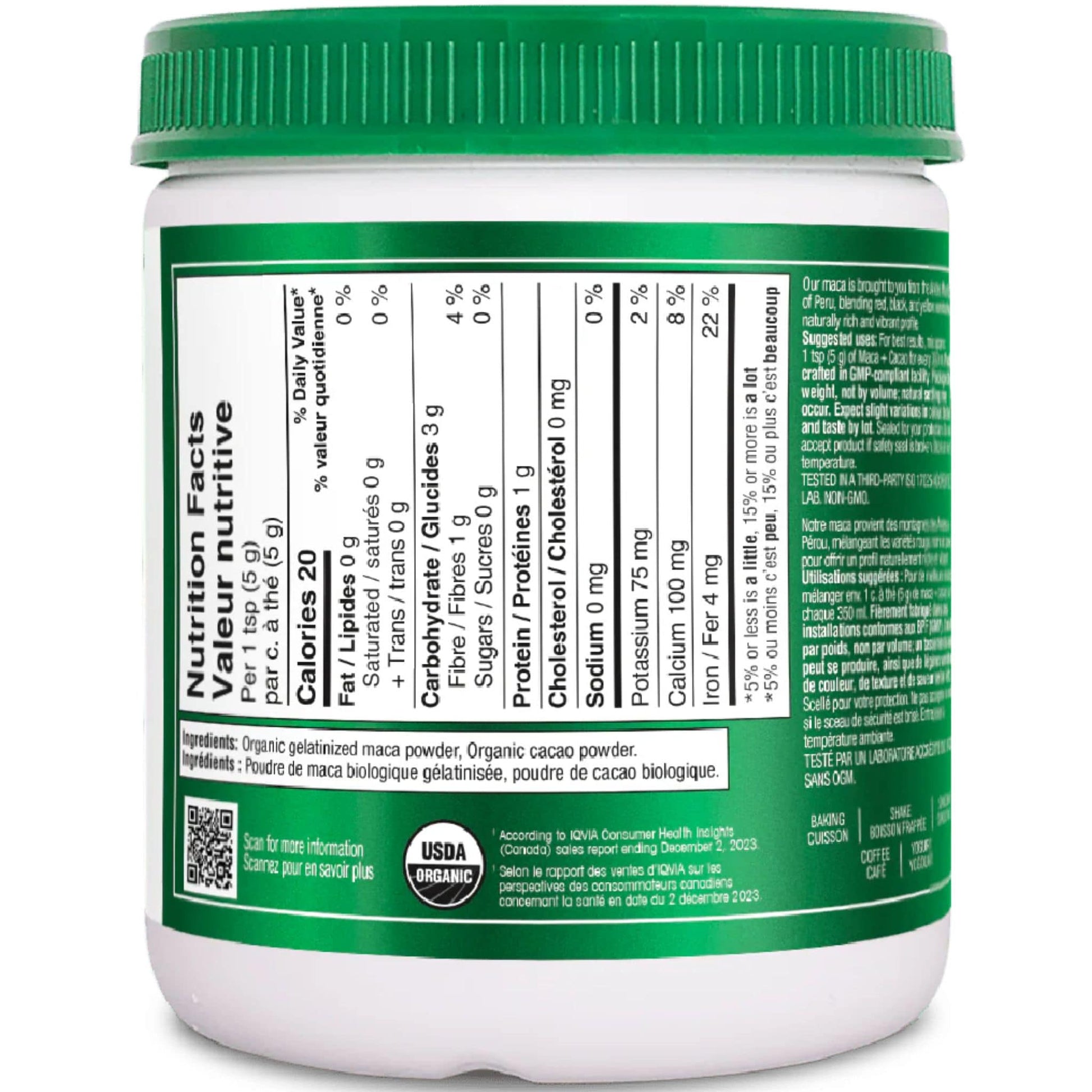 200g | Organika Organic Maca + Cacao Powder