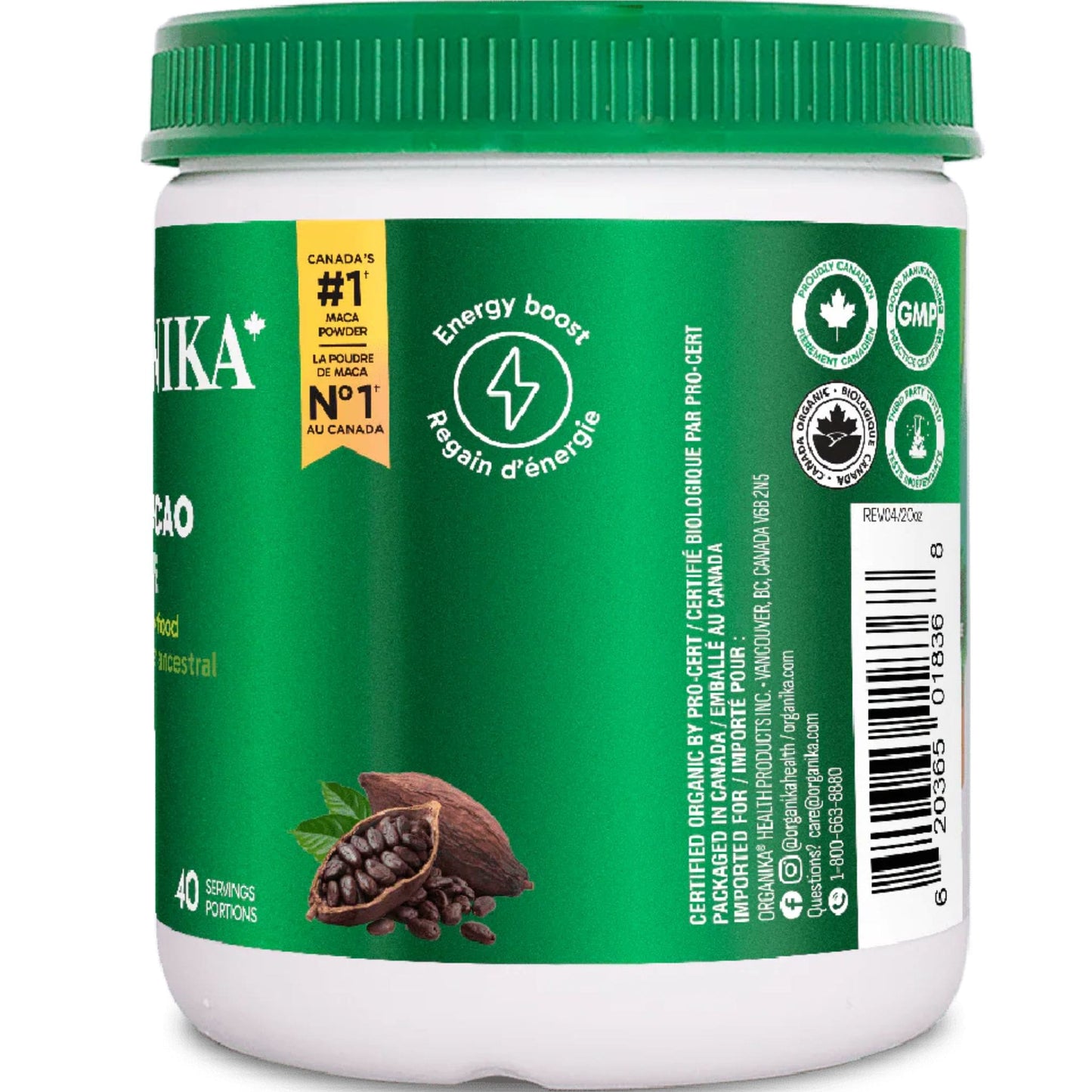 200g | Organika Organic Maca + Cacao Powder
